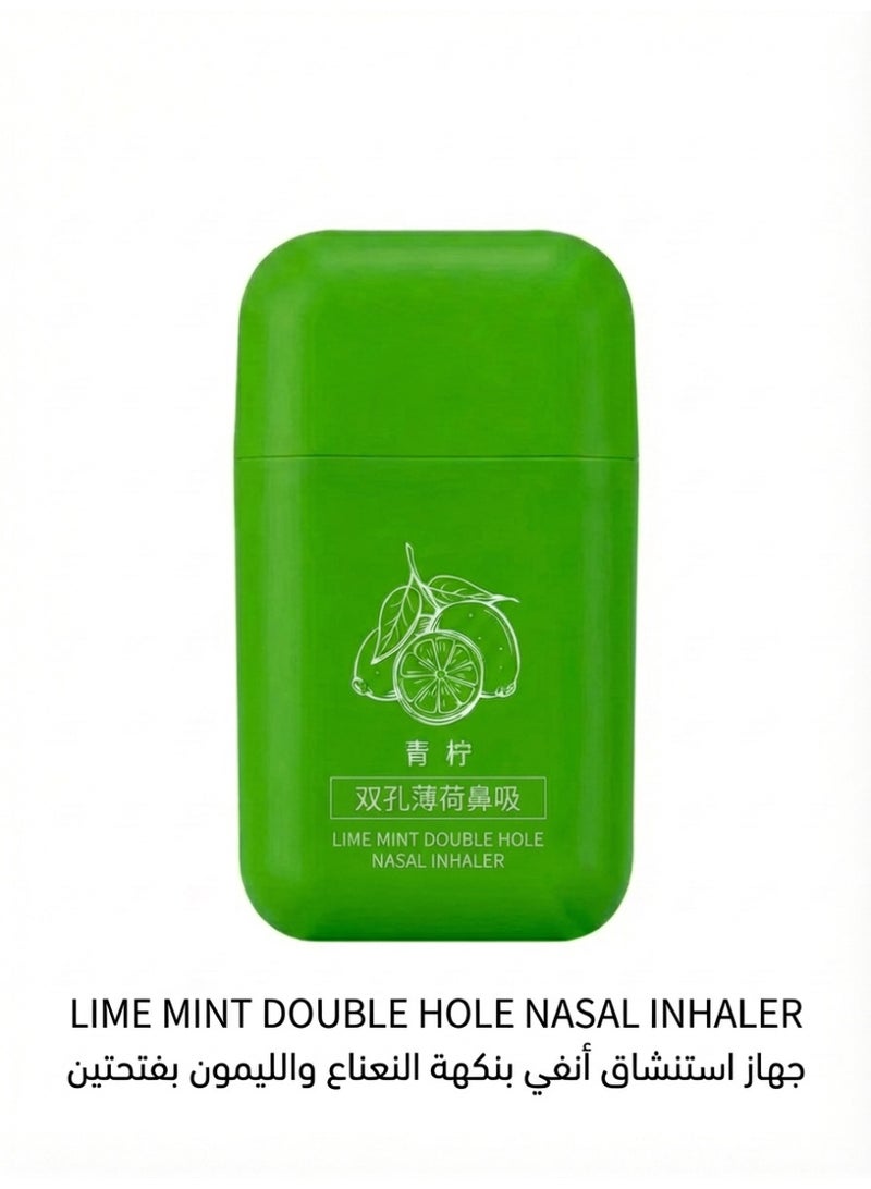 عصي استنشاق الأنف بالليمون الأخضر والنعناع 1 قطعة - ثنائي الفوهات بدون إضافات | قابل لإعادة الاستخدام ومحمول | يخفف من انسداد الأنف ويزيد من التركيز | للبرد والدراسة والقيادة - أسلوب حياة سعودي - Image 1